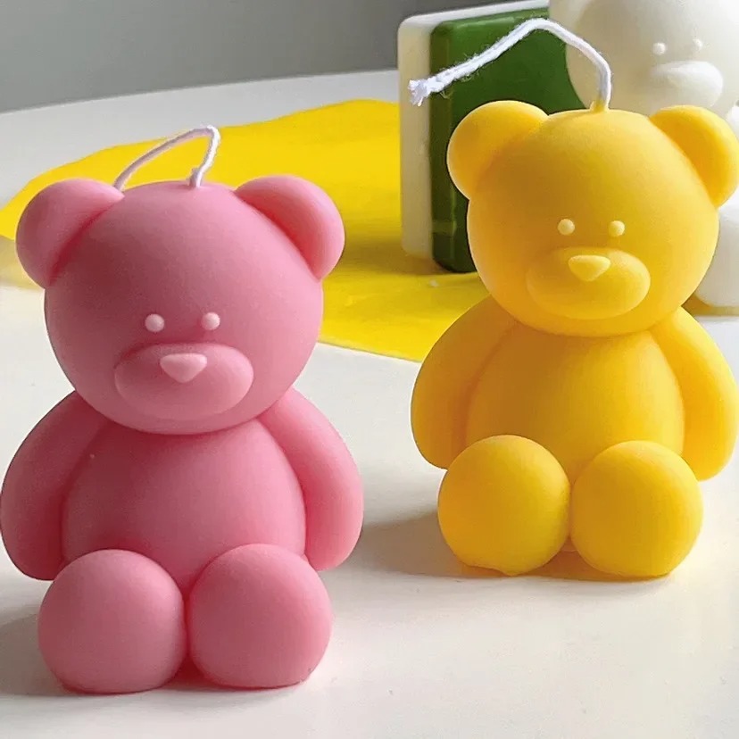 3D Cute Cartoon Bear Silicone  - đánh giá và giá Candle Supplies Kit