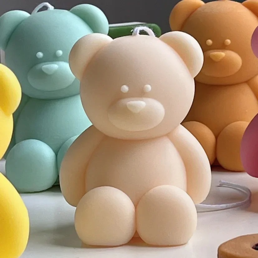3D Cute Cartoon Bear Silicone  - đánh giá và giá Candle Supplies Kit