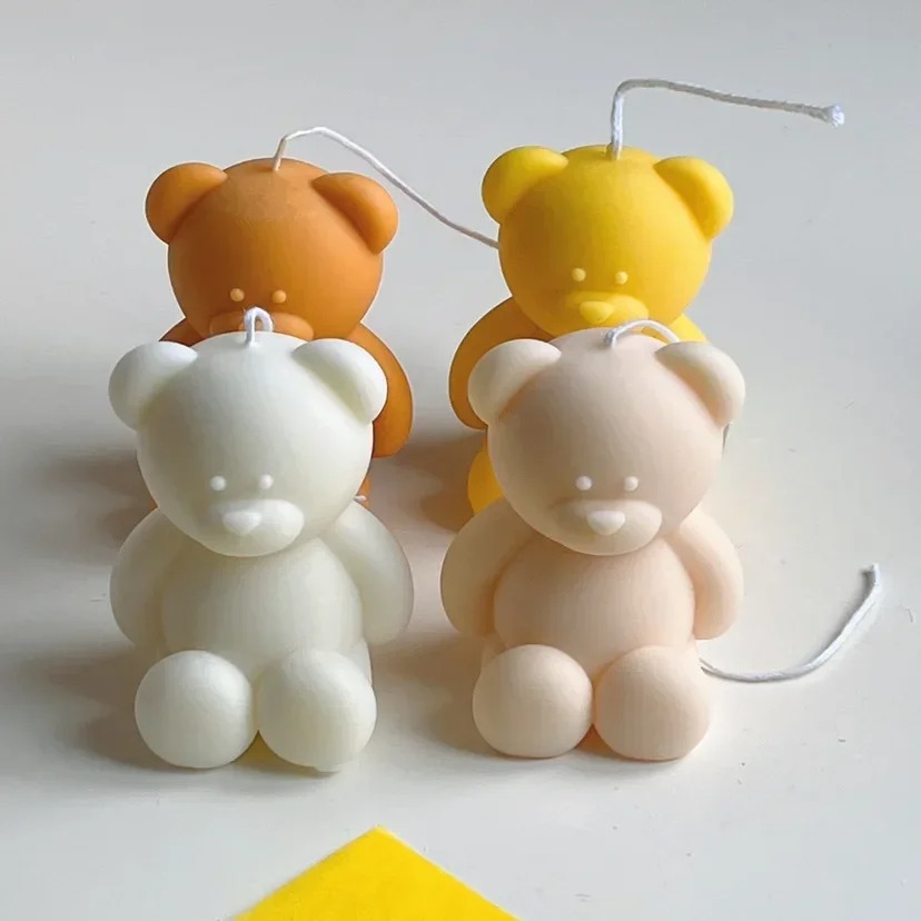3D Cute Cartoon Bear Silicone  - đánh giá và giá Candle Supplies Kit