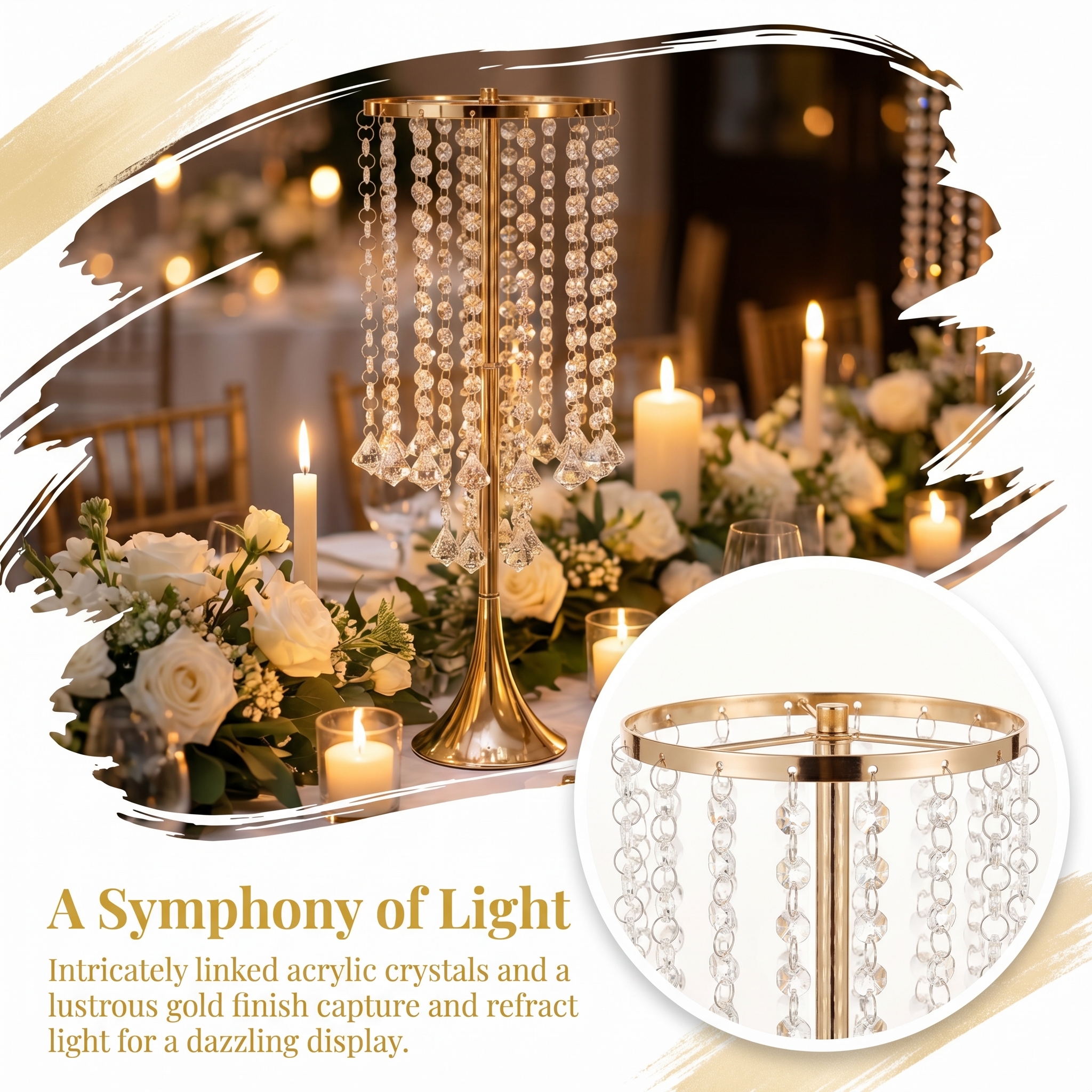 2/10pcs Luxury Crystal Flower  - đánh giá và giá Candle Supplies Luxury