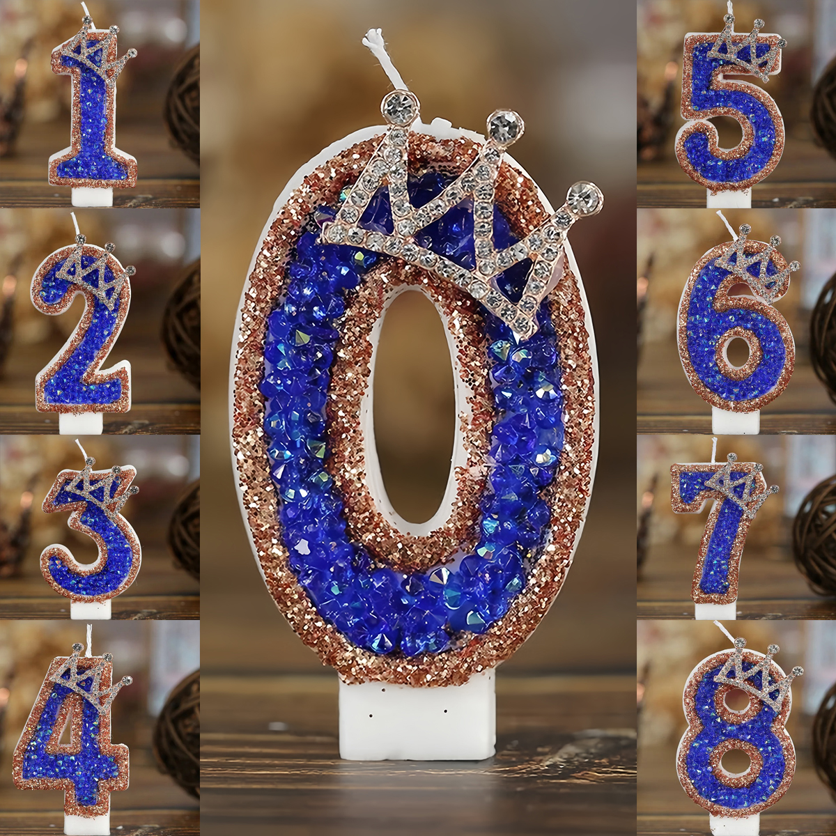 Blue Crown Sparkle Number Birt - đánh giá và giá Candle Supplies Luxury