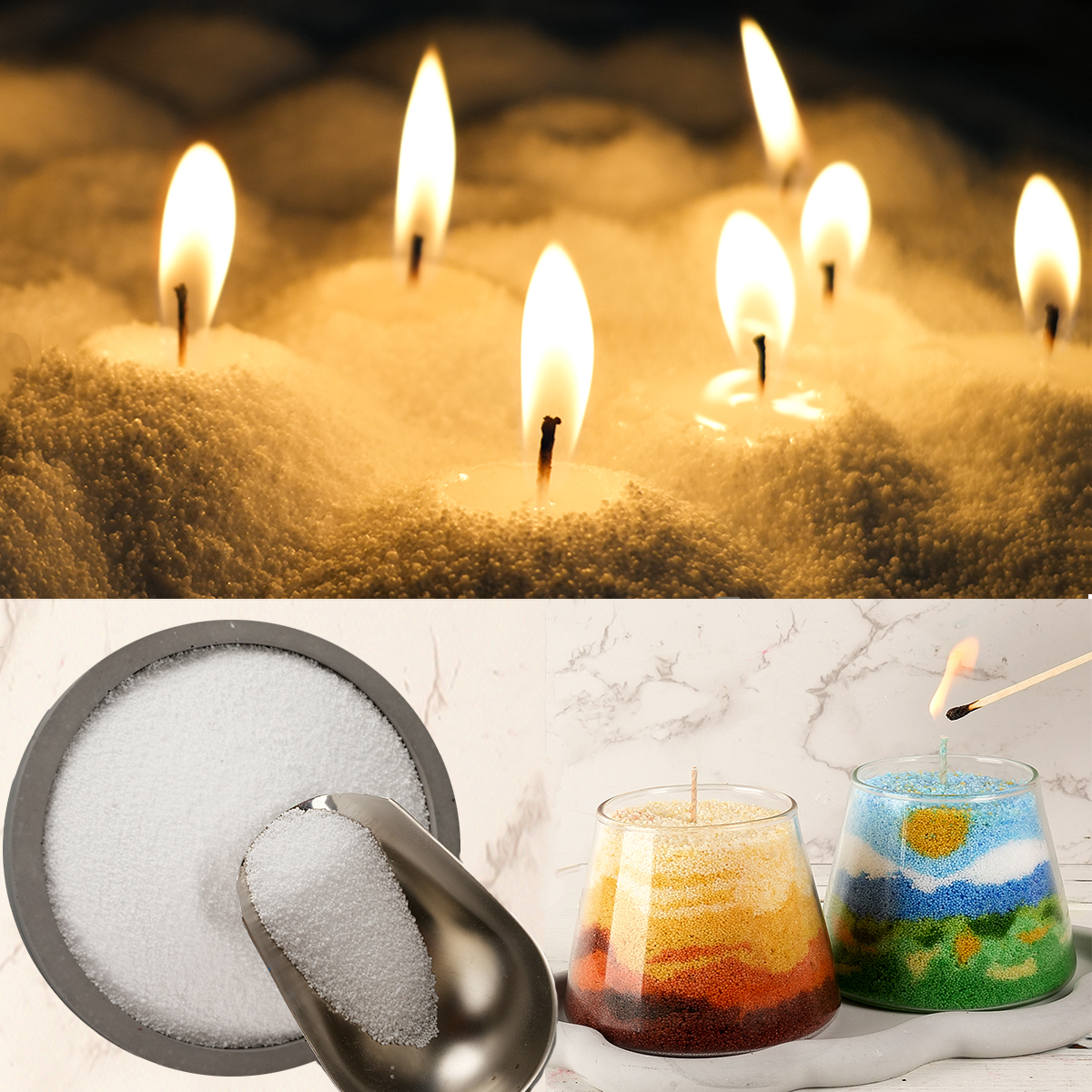 500g/1000g White Sand Wax Ice  - đánh giá và giá Candle Making Supplies Usa