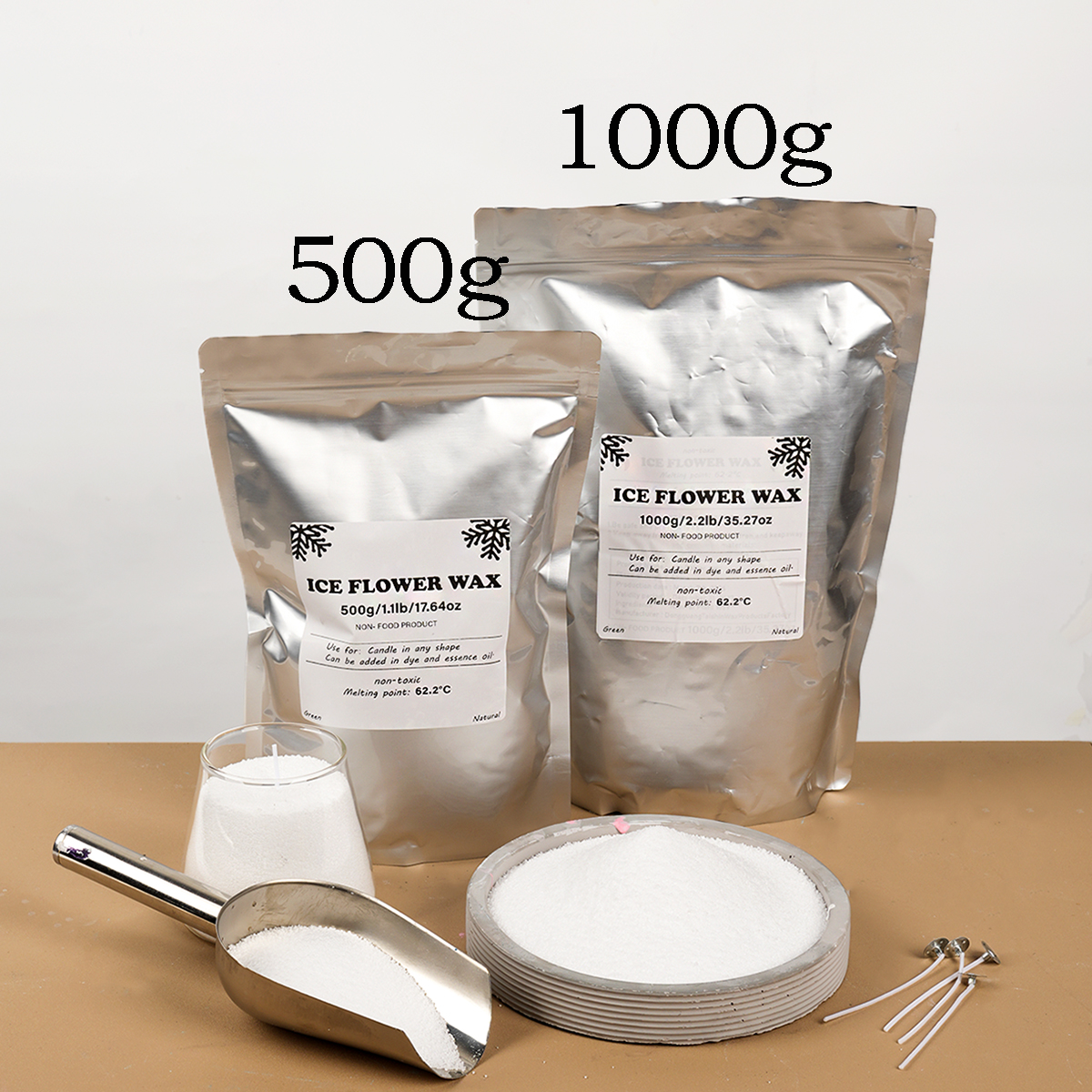 500g/1000g White Sand Wax Ice  - đánh giá và giá Candle Making Supplies Usa
